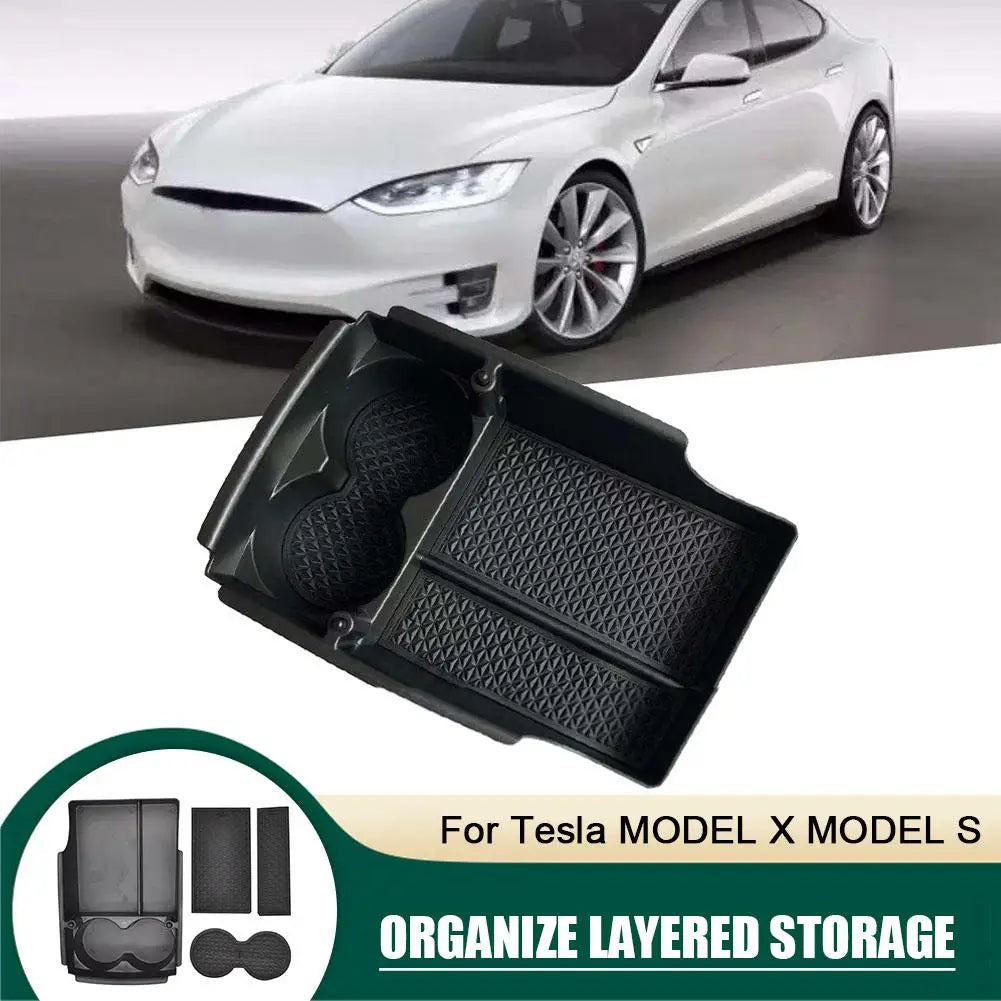 Auto Mittel konsole Armlehne Aufbewahrung sbox Tablett Organizer Anti-Rutsch-Matten Lagerung Aufräumen für Tesla Modell x Auto Organisation
